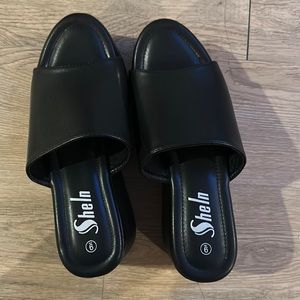 Shein black platform sandals